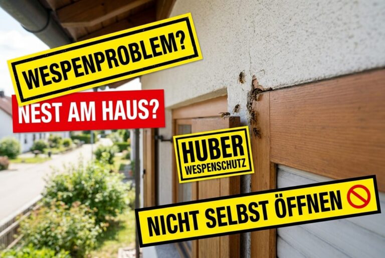 Wespen an einer Hausspalte als typisches Wespennest-Problem