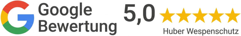Google Bewertung 5,0 Sterne für Huber Wespenschutz